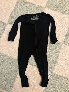 Little Sleepies Black Footless Zipper One-Piece Pajama
